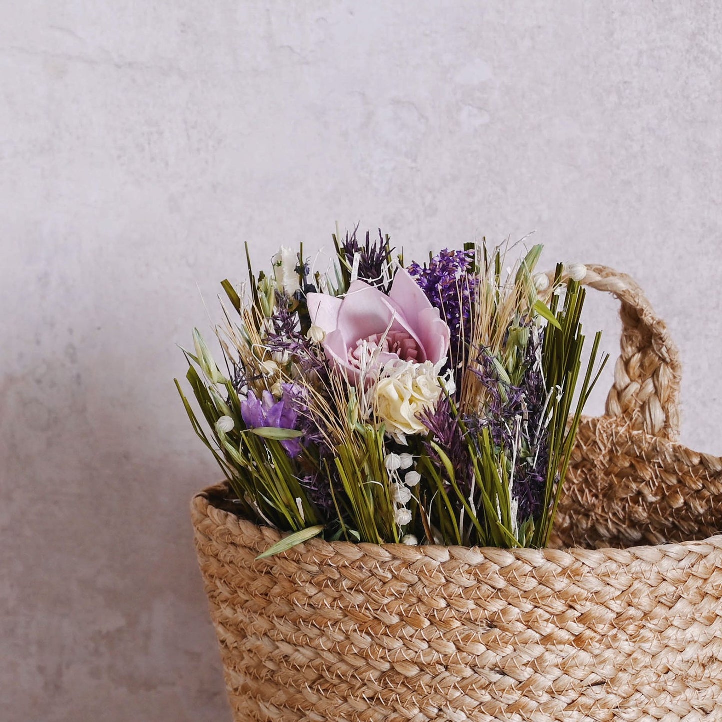 Hestia Dried Floral Bouquet 25cm - Purple