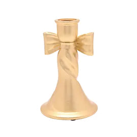 Hestia Gold Ribbon Tall Taper Candle Holder