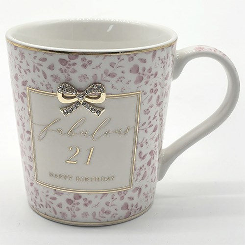 Hearts Design Mug 21st Birthday