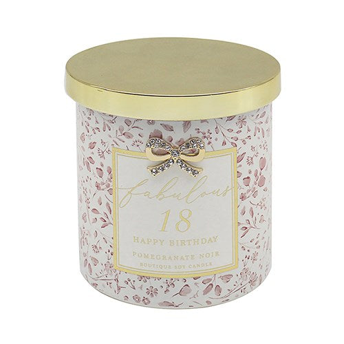 Hearts Design Candle 18th Birthday