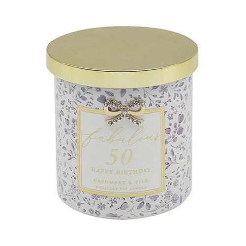Hearts Design Candle 50th Birthday