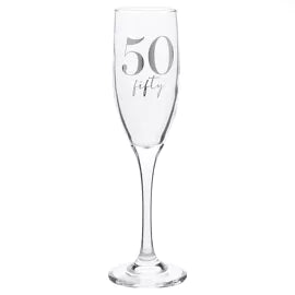 Milestones Champagne Flute 50th Birthday