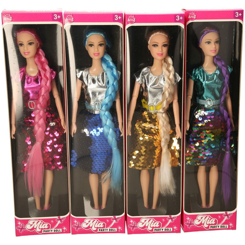 TEEN DOLL WITH COLOURED HAIR ASSORTED