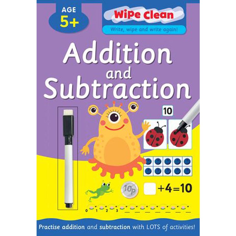 WIPE CLEAN ADDITION AND SUBTRACTION BOOK