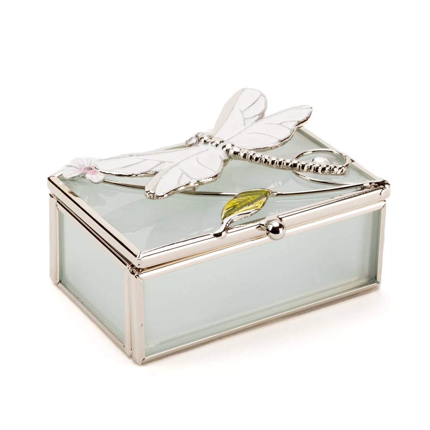 Sophia Classic Glass & Wire Dragonfly Rectangle Trinket Box