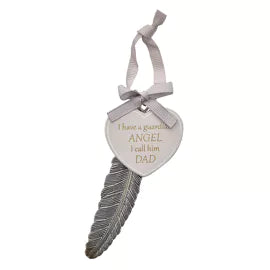 **MULTI 6** Thoughts of You Feather Plaque 13cm "Dad"