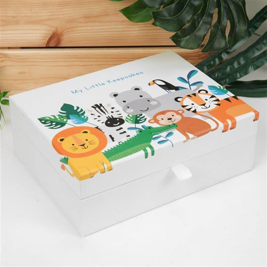 JUNGLE BABY PAPER WRAP KEEPSAKE BOX