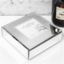 BIRTHDAYS BY JULIANA GLITTER MIRROR TRINKET BOX - ENGRAVABLE