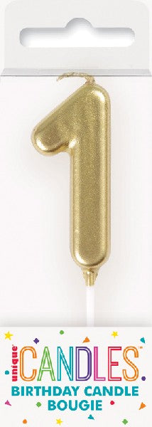 GOLD PICK BIRTHDAY CANDLE