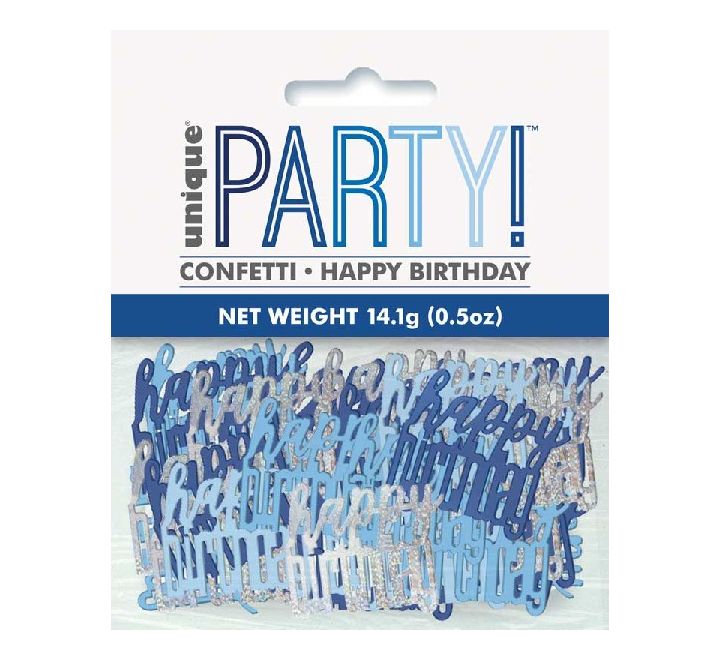 Glitz Blue Happy Birthday Confetti
