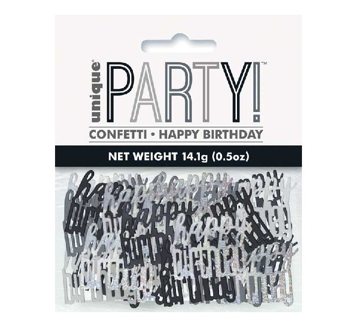 Glitz Black Happy Birthday Confetti