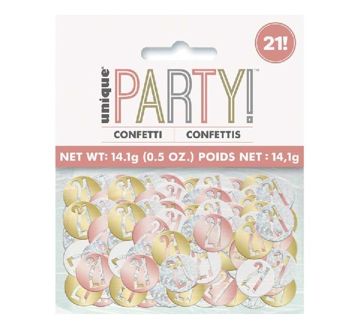 5OZ Glitz Rose Gold 21 Confetti