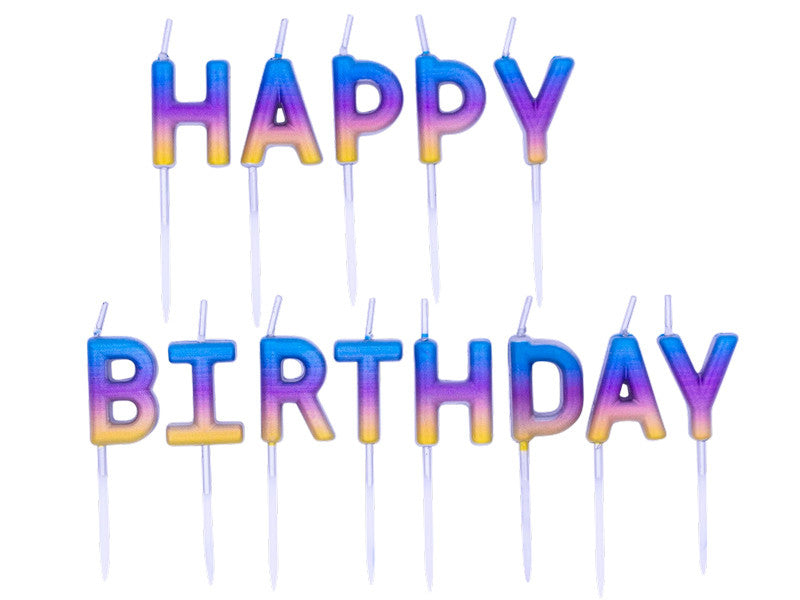 HAPPY BIRTHDAY RAINBOW OMBRE CANDLES