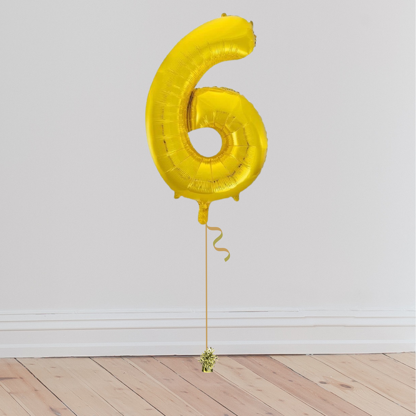Giant Gold Number Balloon <br>(Inflated with Helium & Weight Included)