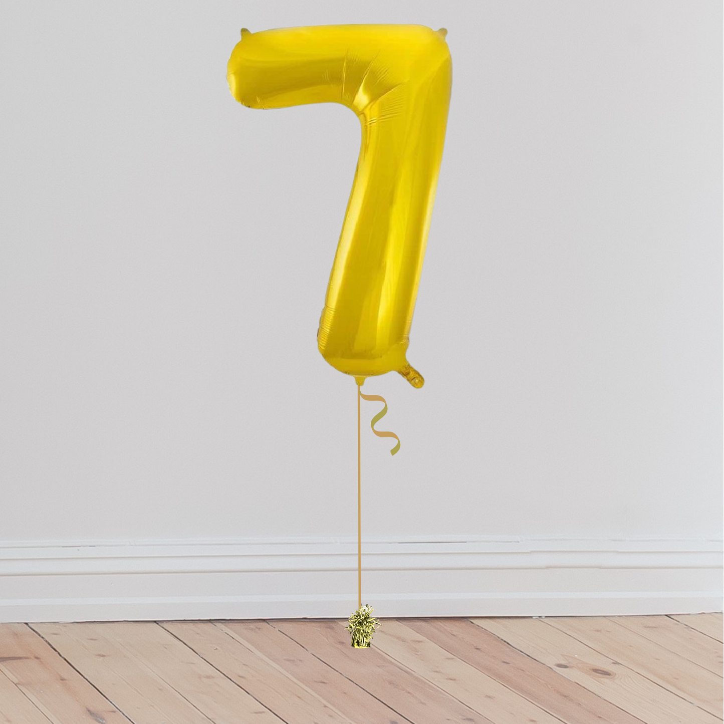 Giant Gold Number Balloon <br>(Inflated with Helium & Weight Included)