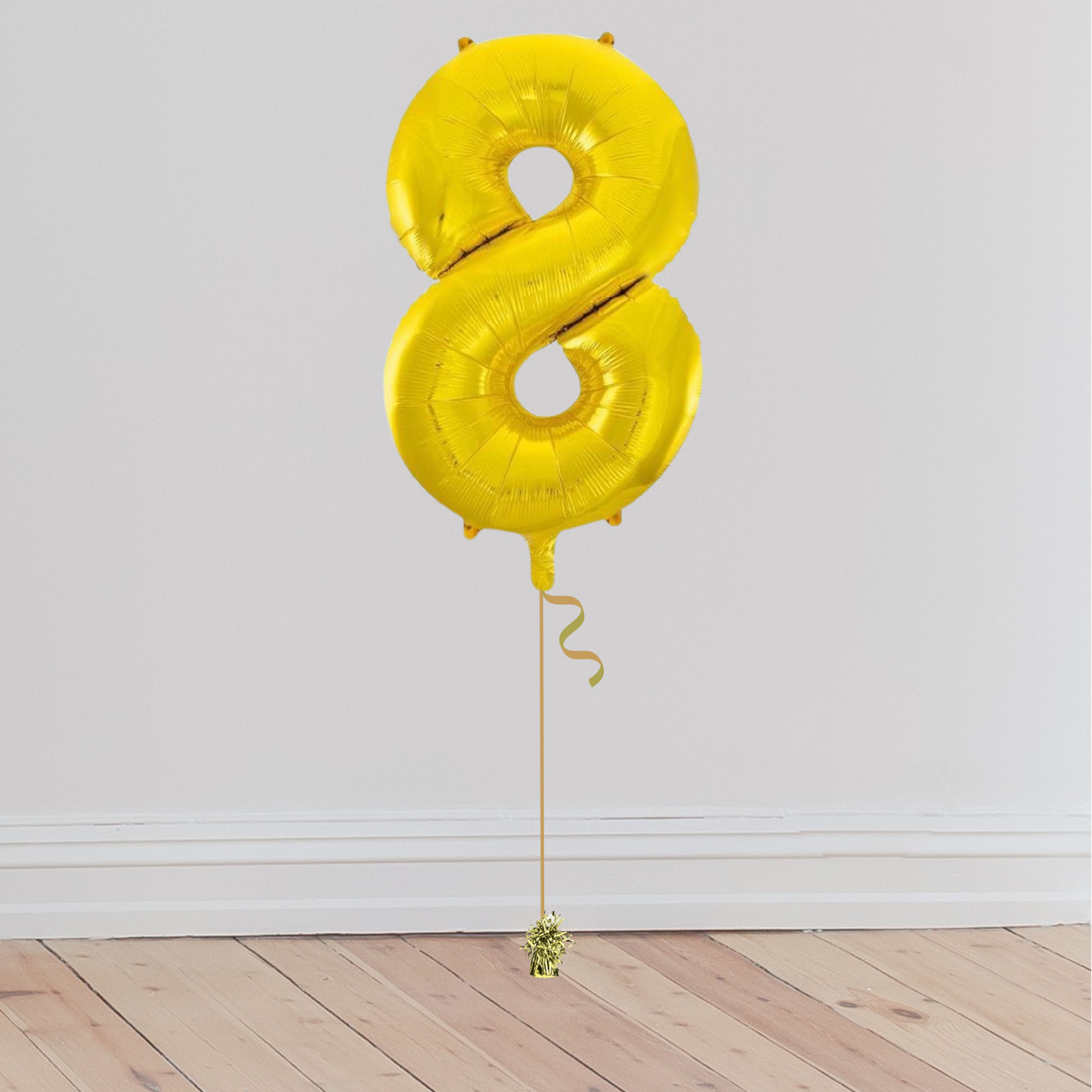 Giant Gold Number Balloon <br>(Inflated with Helium & Weight Included)