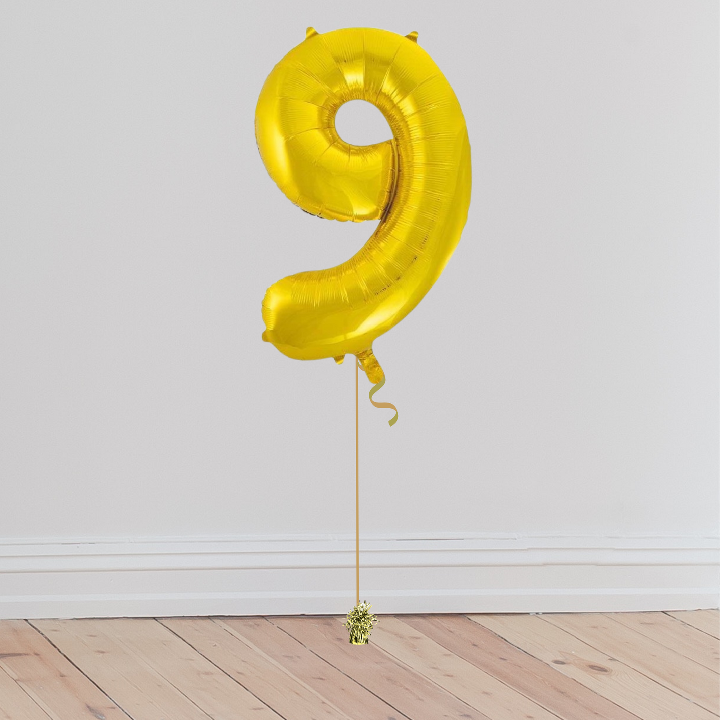 Giant Gold Number Balloon <br>(Inflated with Helium & Weight Included)