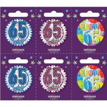 5.5CM AGE 65 SMALL BADGE