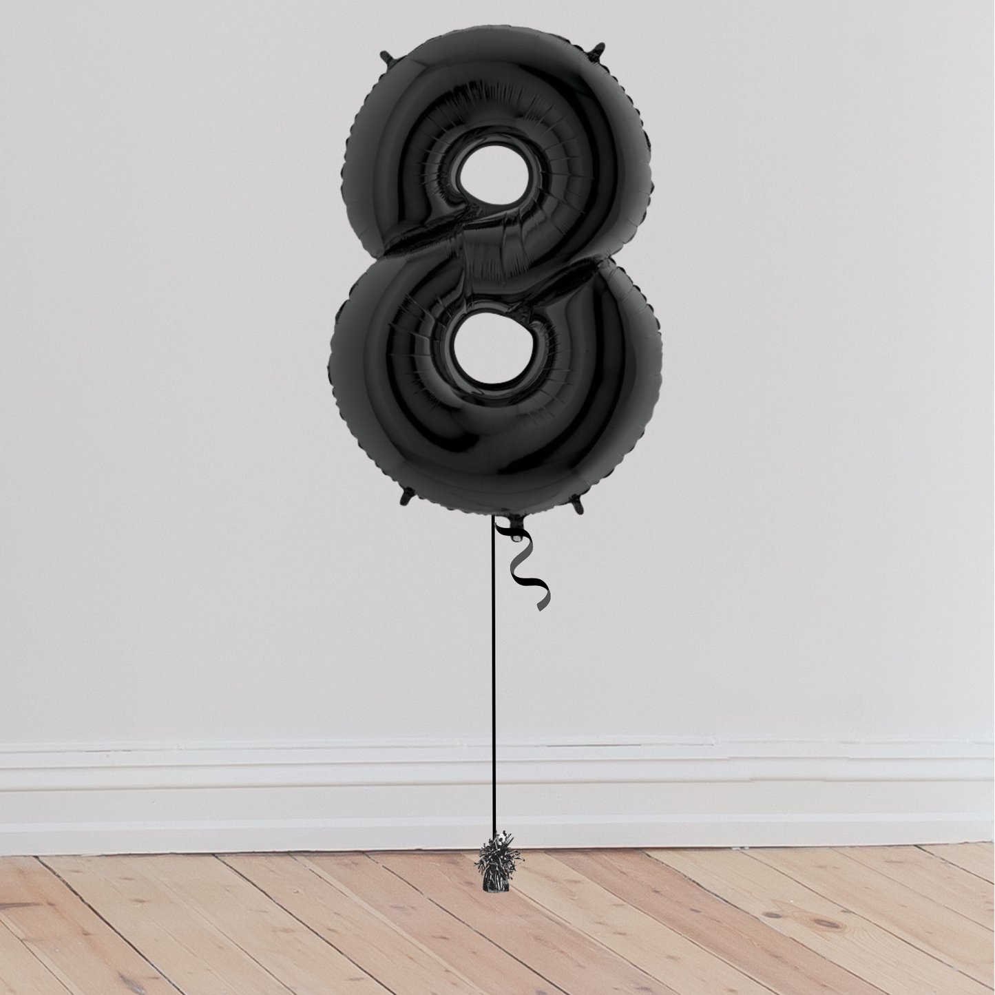 <b> ONLINE EXCLUSIVE </b> <br>Giant Black Number Balloon <br>(Inflated with Helium & Weight Included)