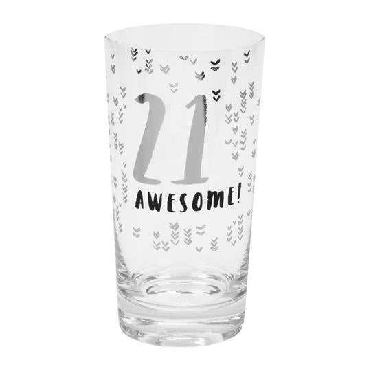 LUXE GUNMETAL BEER GLASS - 21ST BIRTHDAY