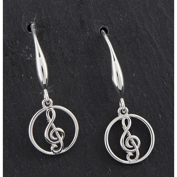 Music Collection Silver Plated Contemporary Clef Necklace