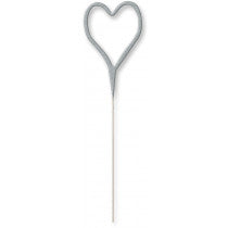 7IN HEART SHAPE SILVER GLITZ CAKE DECORATION
