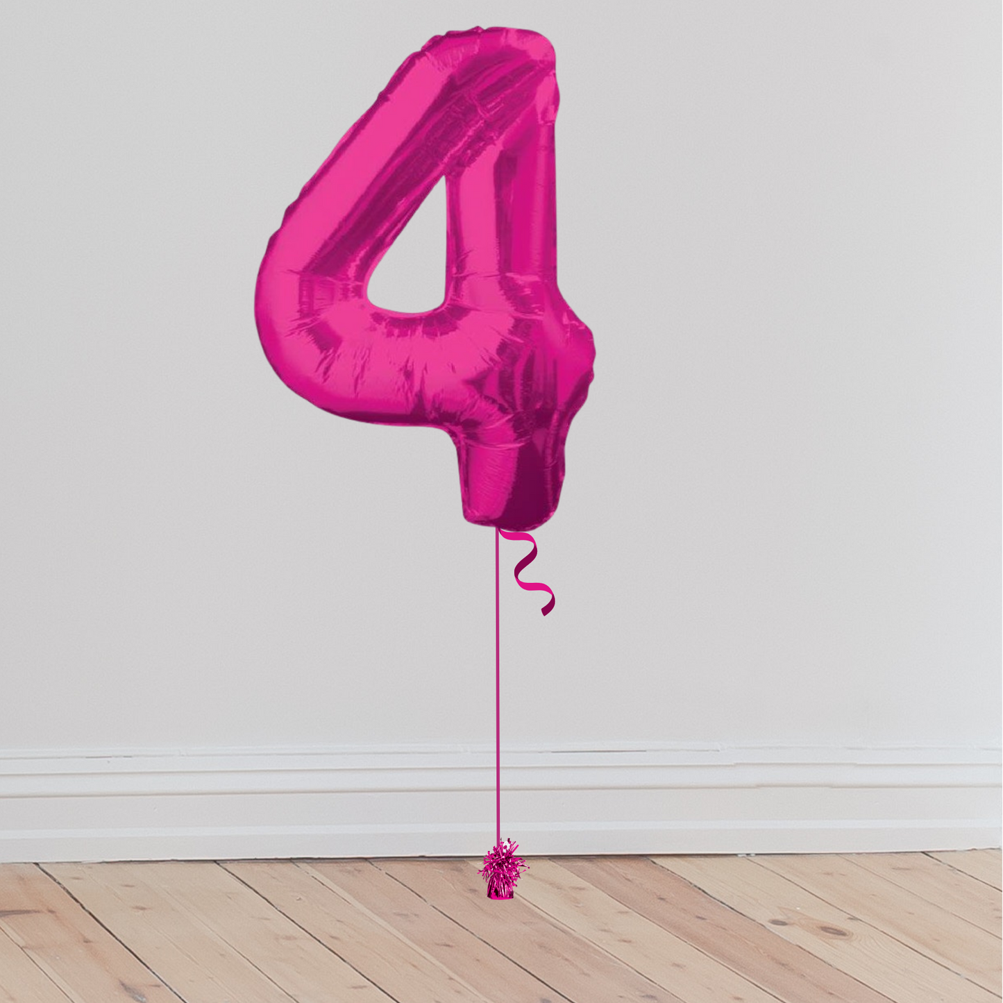 Giant Pink Number Balloon <br>(Inflated with Helium & Weight Included)