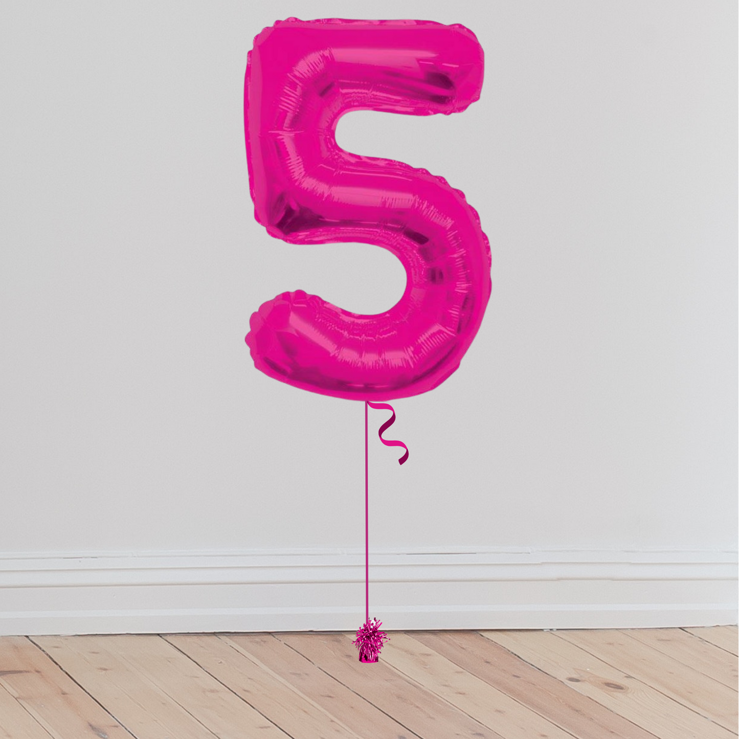 Giant Pink Number Balloon <br>(Inflated with Helium & Weight Included)