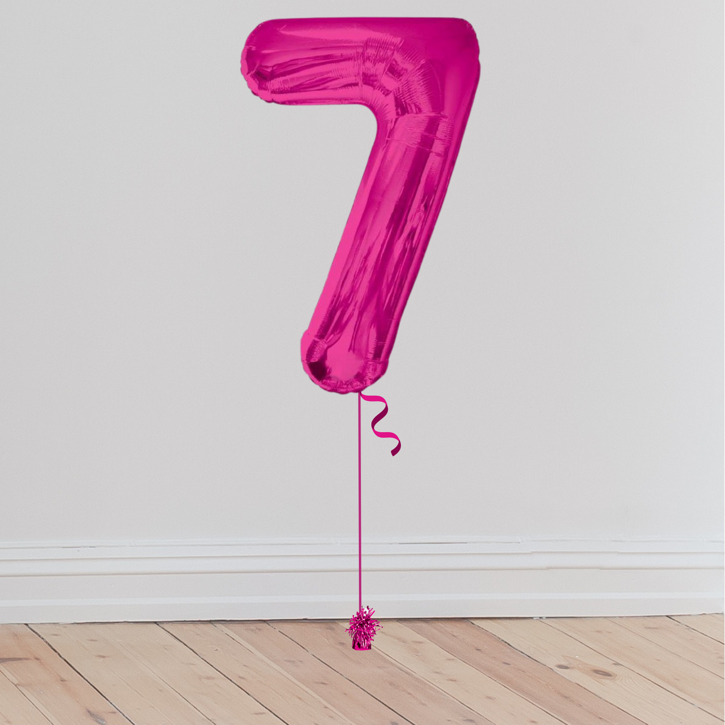 Giant Pink Number Balloon <br>(Inflated with Helium & Weight Included)