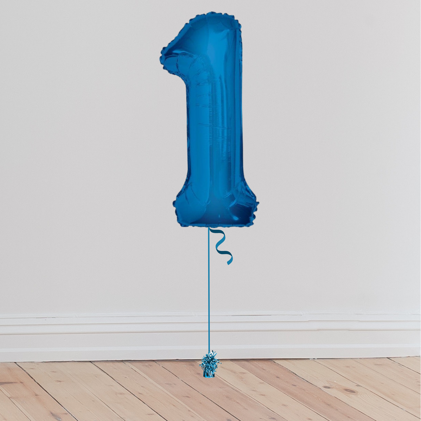 Giant Blue Number Balloon <br>(Inflated with Helium & Weight Included)