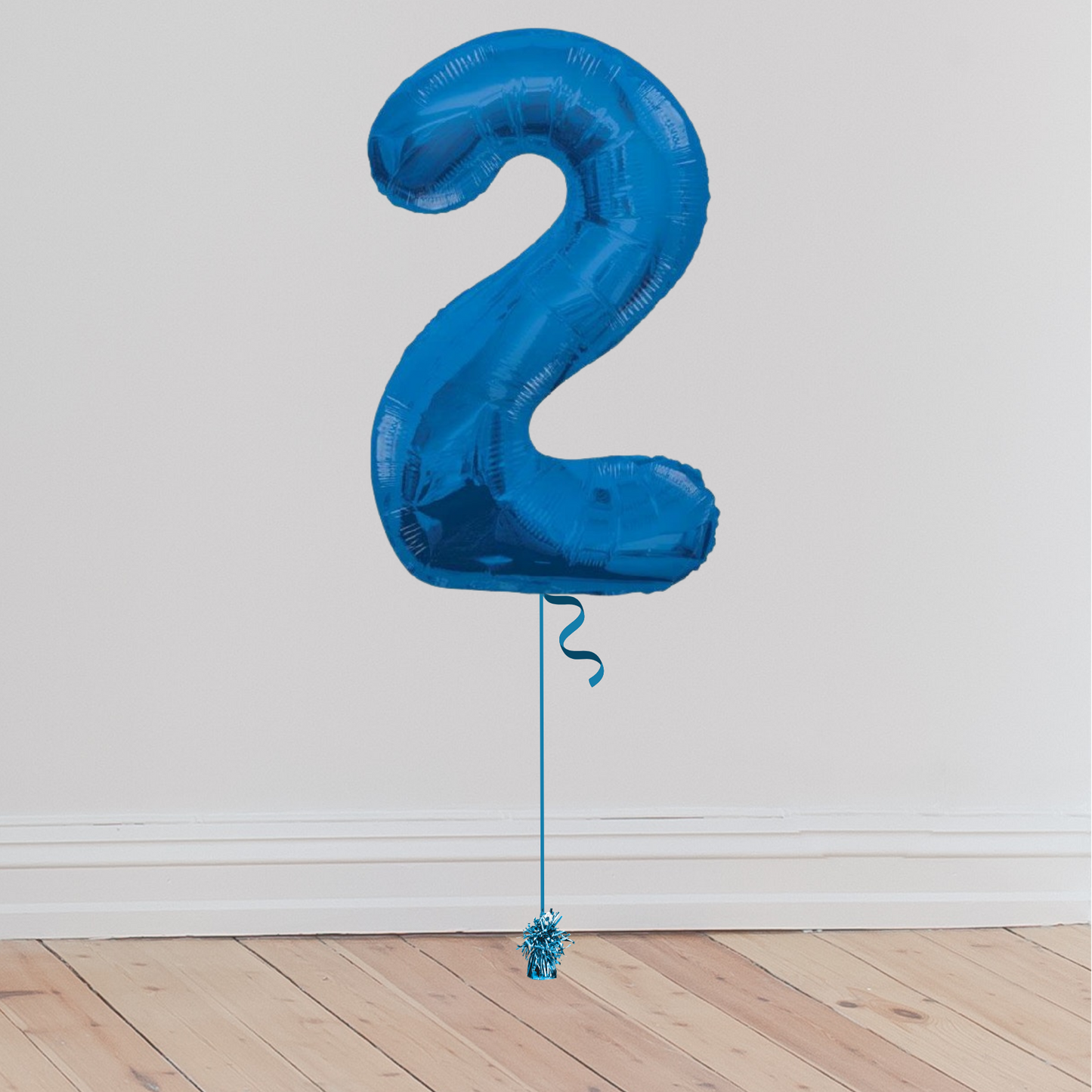 Giant Blue Number Balloon <br>(Inflated with Helium & Weight Included)