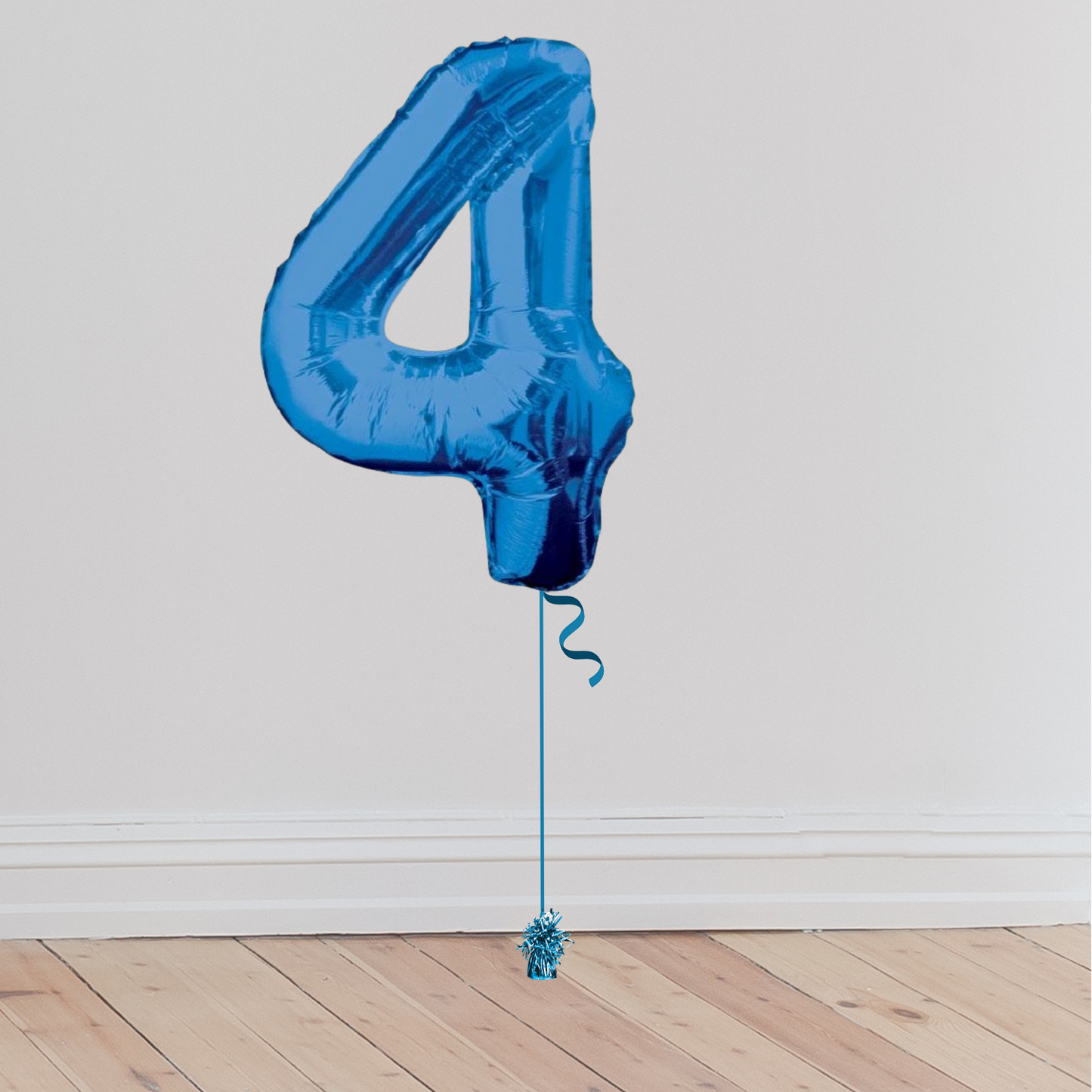 Giant Blue Number Balloon <br>(Inflated with Helium & Weight Included)