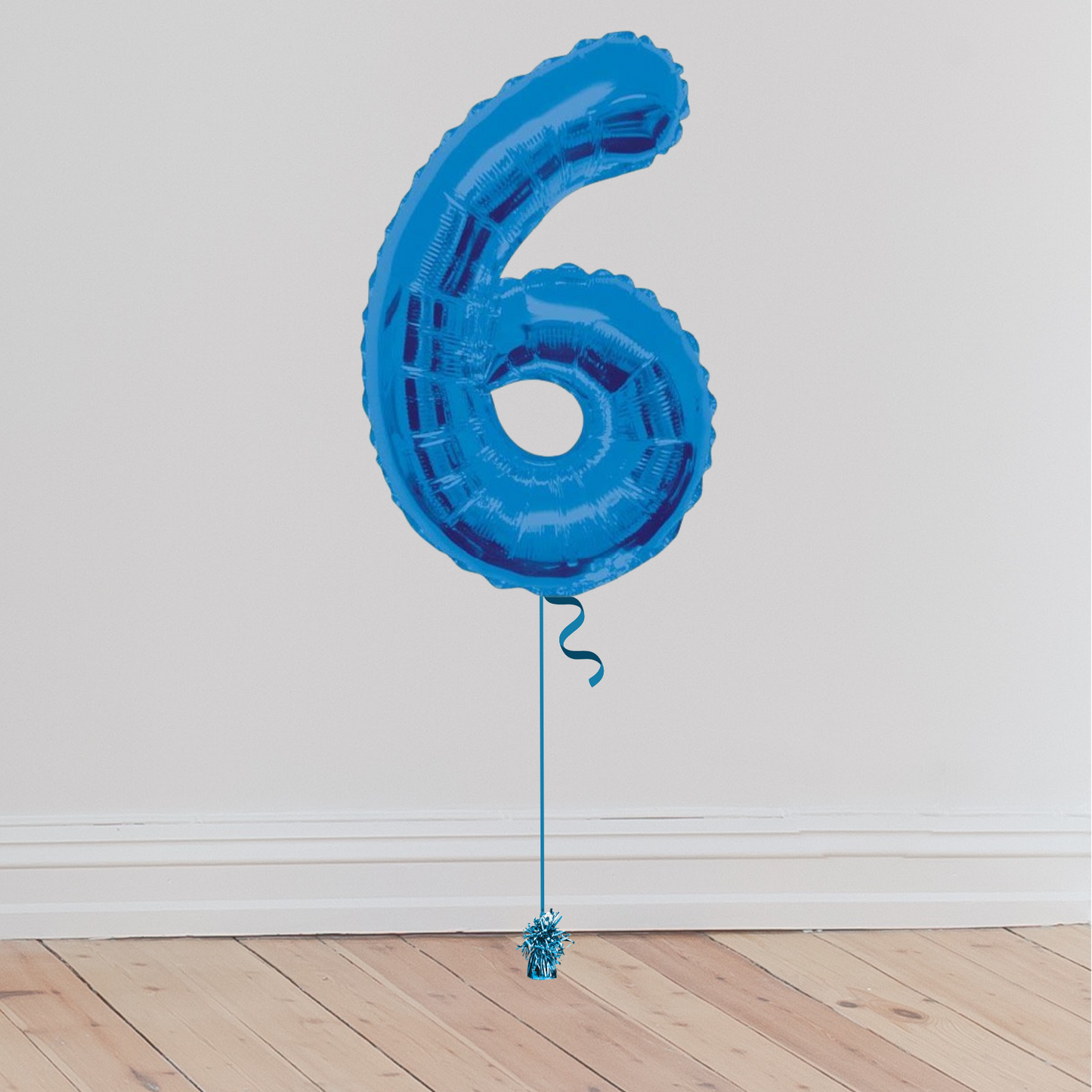 Giant Blue Number Balloon <br>(Inflated with Helium & Weight Included)