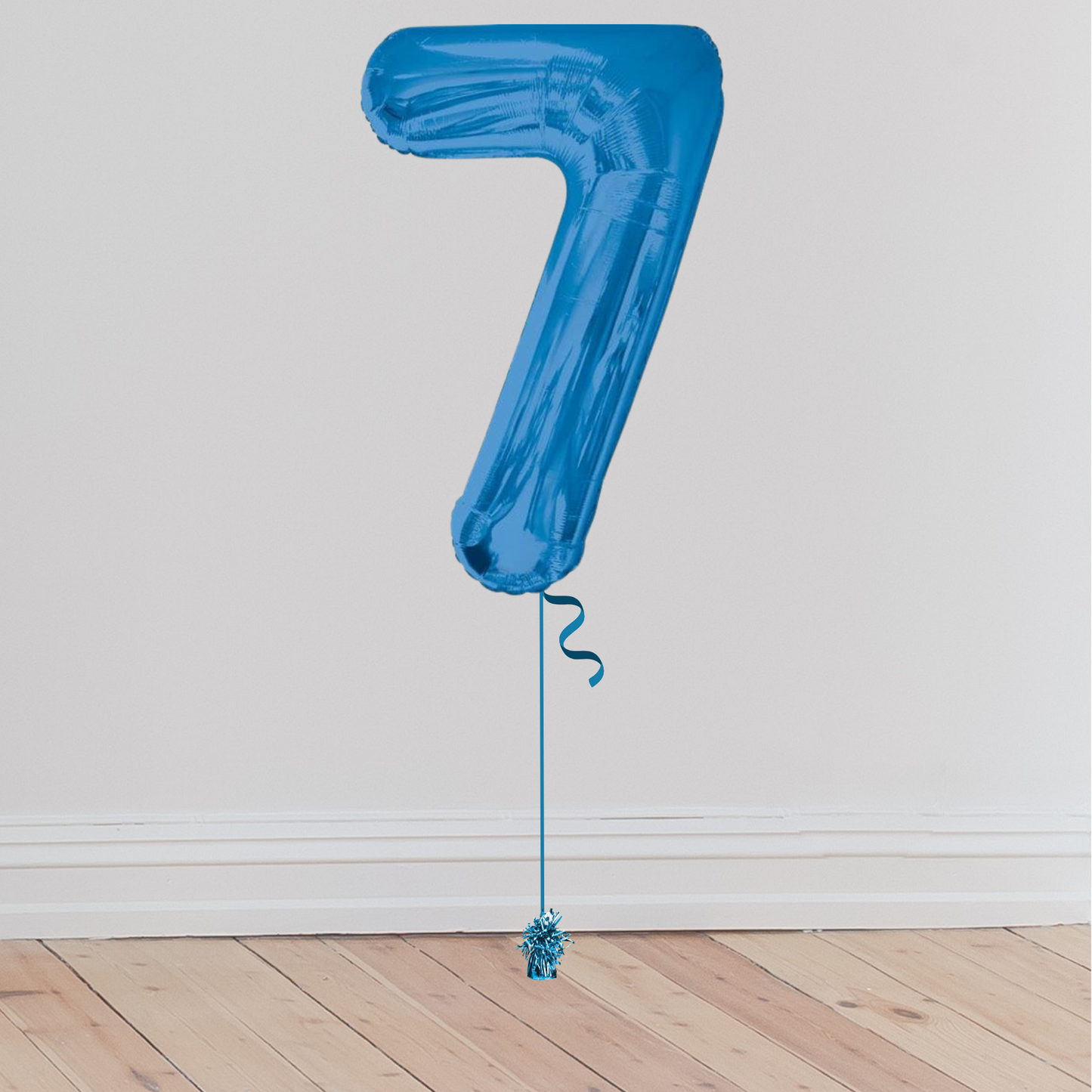 Giant Blue Number Balloon <br>(Inflated with Helium & Weight Included)