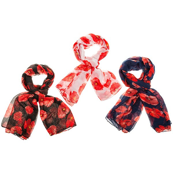 Equilibrium Printed Poppy Scarf | Presentimes