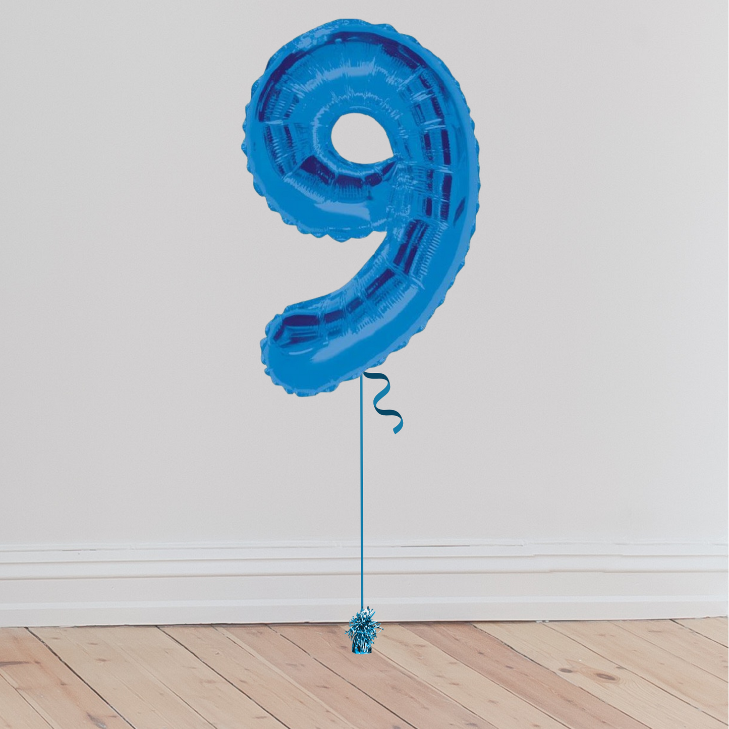 Giant Blue Number Balloon <br>(Inflated with Helium & Weight Included)