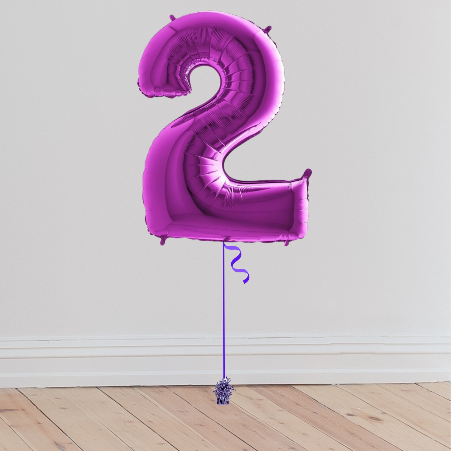 <b> ONLINE EXCLUSIVE </b> <br>Giant Purple Number Balloon <br>(Inflated with Helium & Weight Included)