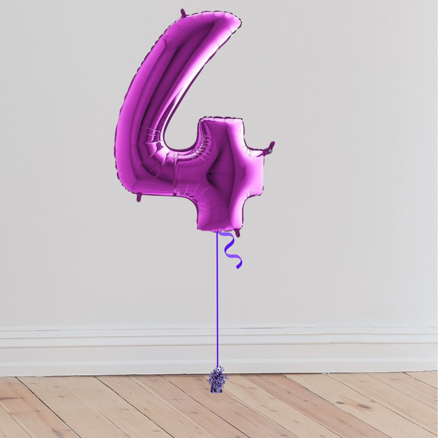 <b> ONLINE EXCLUSIVE </b> <br>Giant Purple Number Balloon <br>(Inflated with Helium & Weight Included)