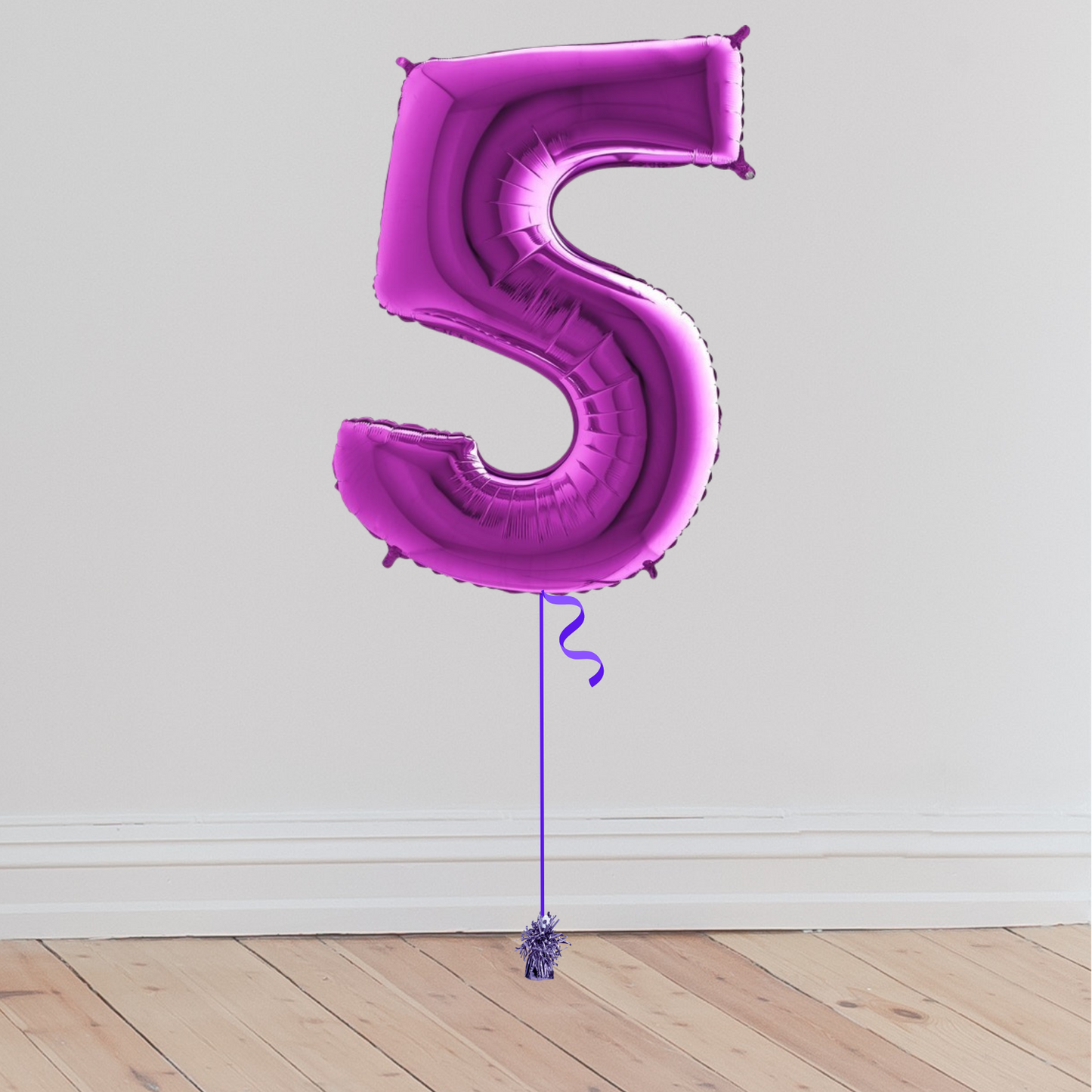 <b> ONLINE EXCLUSIVE </b> <br>Giant Purple Number Balloon <br>(Inflated with Helium & Weight Included)