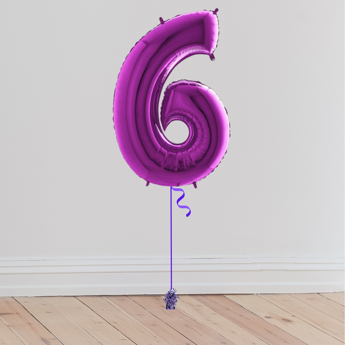 <b> ONLINE EXCLUSIVE </b> <br>Giant Purple Number Balloon <br>(Inflated with Helium & Weight Included)