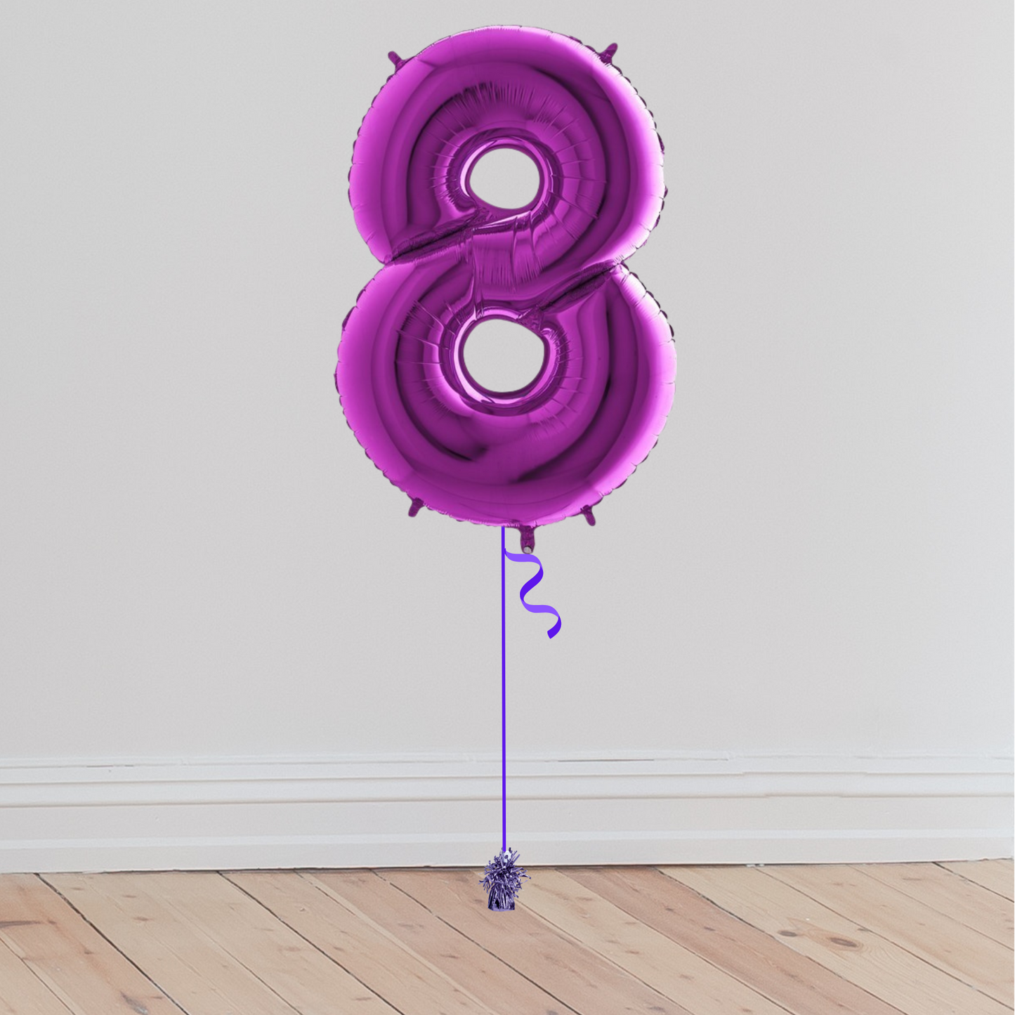 <b> ONLINE EXCLUSIVE </b> <br>Giant Purple Number Balloon <br>(Inflated with Helium & Weight Included)