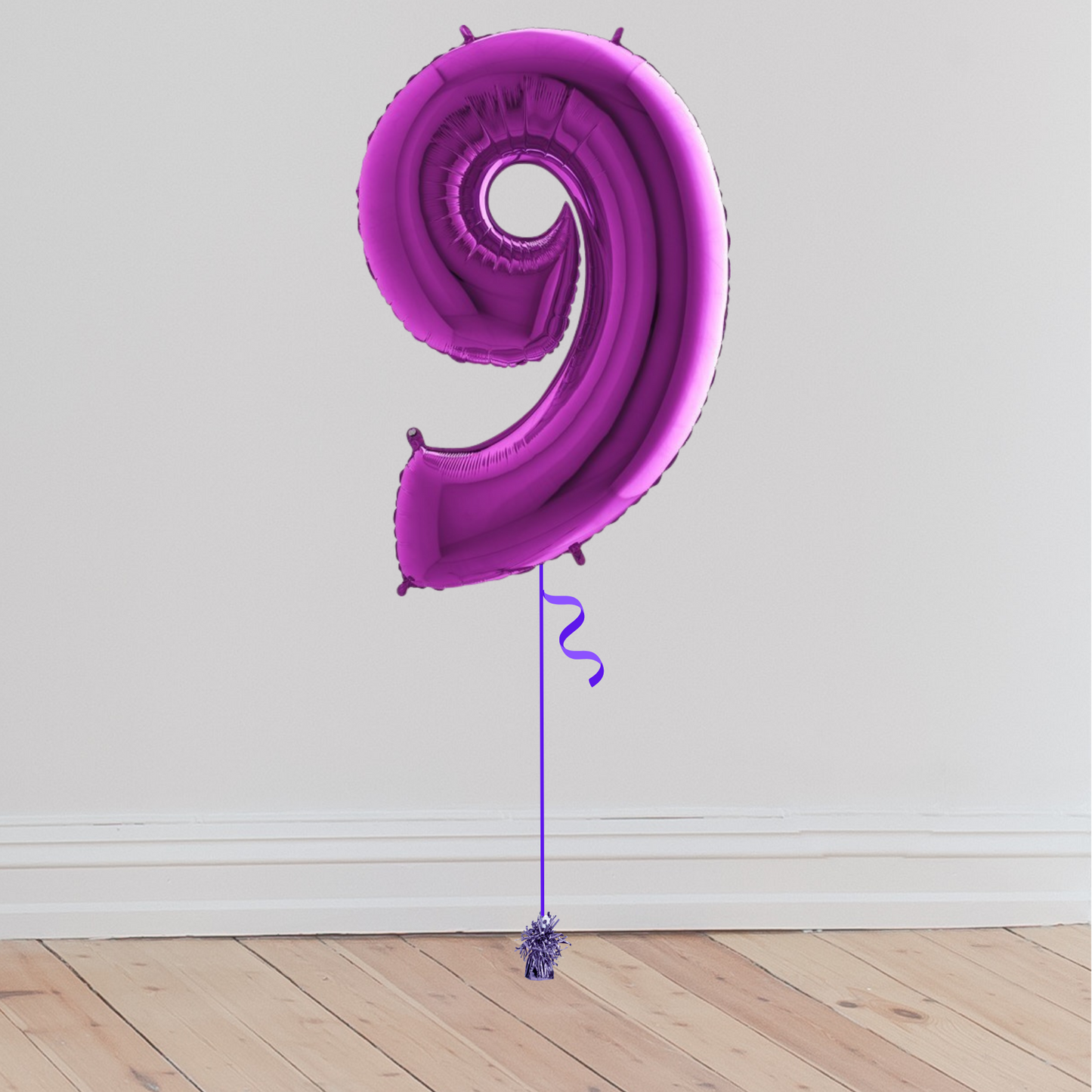 <b> ONLINE EXCLUSIVE </b> <br>Giant Purple Number Balloon <br>(Inflated with Helium & Weight Included)