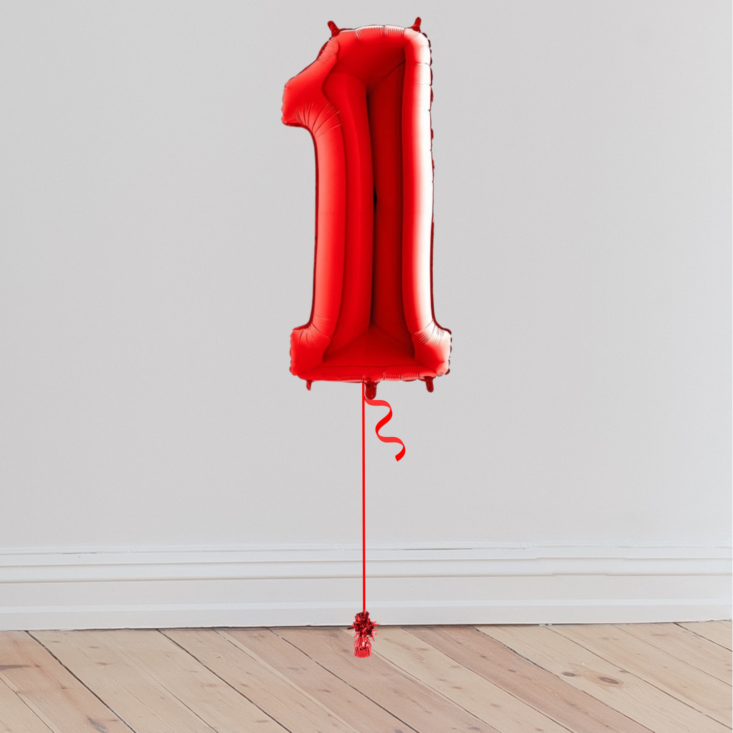 <b> ONLINE EXCLUSIVE </b> <br>Giant Red Number Balloon <br>(Inflated with Helium & Weight Included)