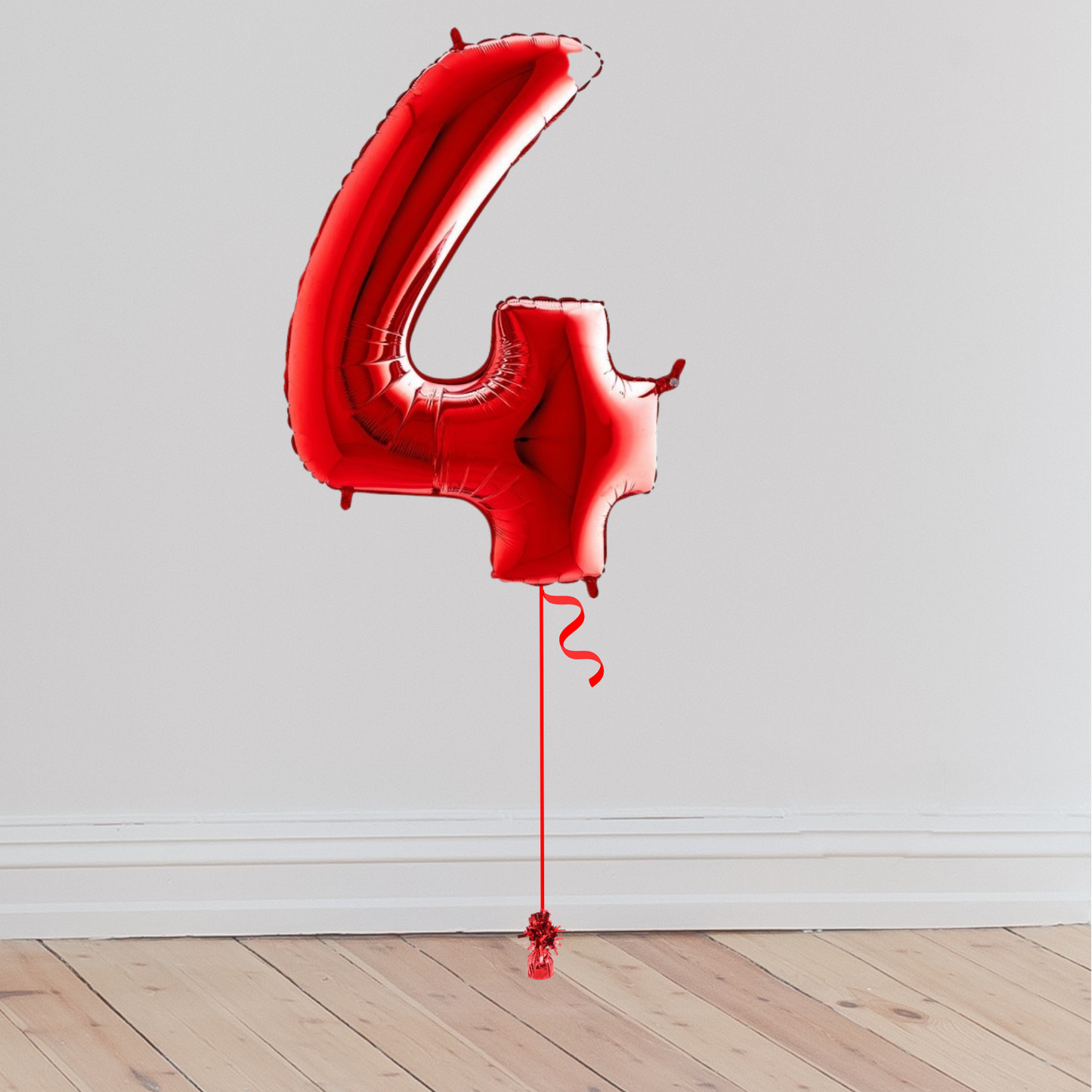 <b> ONLINE EXCLUSIVE </b> <br>Giant Red Number Balloon <br>(Inflated with Helium & Weight Included)