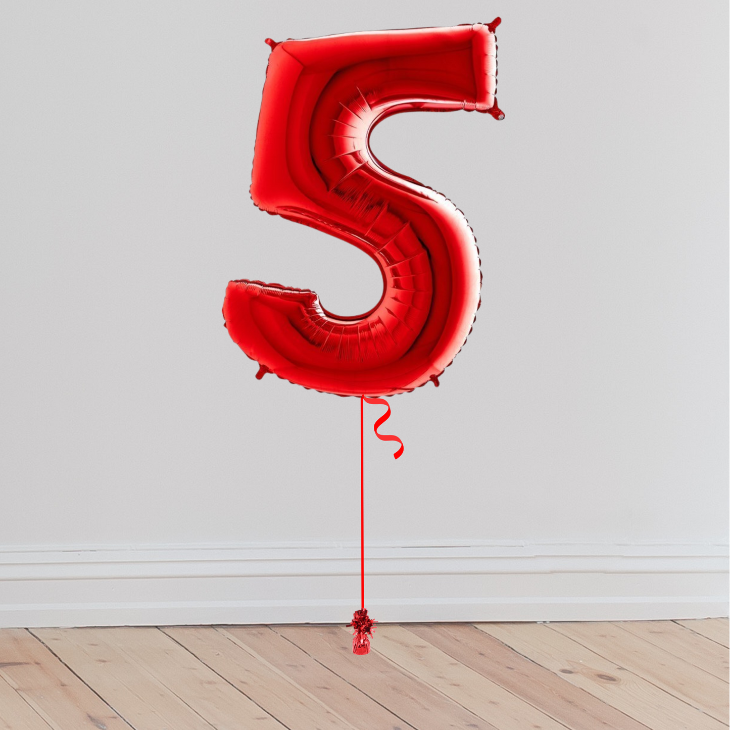 <b> ONLINE EXCLUSIVE </b> <br>Giant Red Number Balloon <br>(Inflated with Helium & Weight Included)