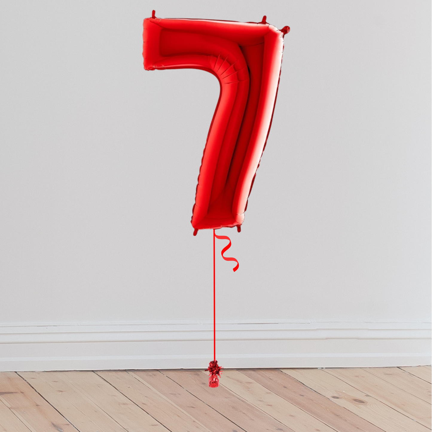 <b> ONLINE EXCLUSIVE </b> <br>Giant Red Number Balloon <br>(Inflated with Helium & Weight Included)