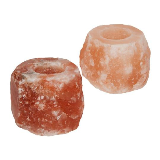 HESTIA® Set of 2 Himalayan Rock Salt Tealight Holders