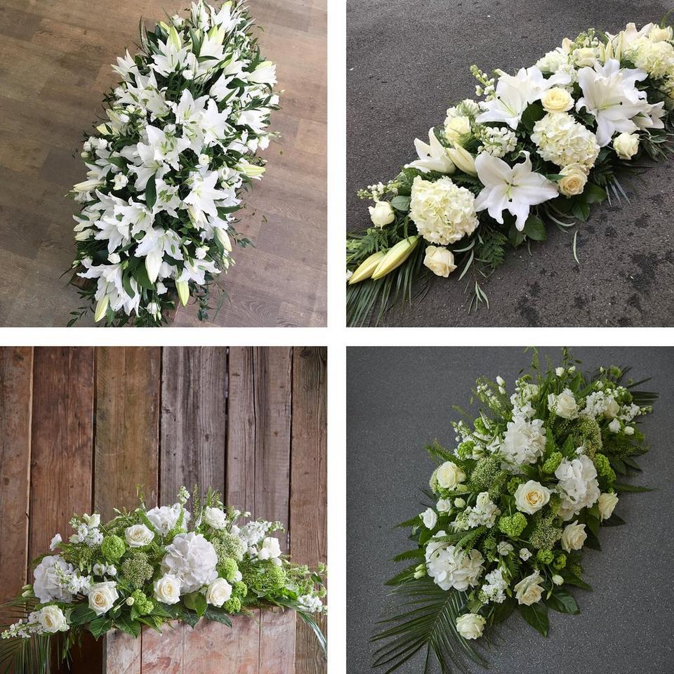 Casket spray tribute made with the finest flowers