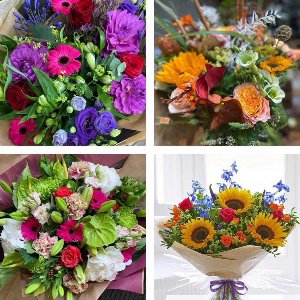 Sympathy hand-tied made with the finest flowers
