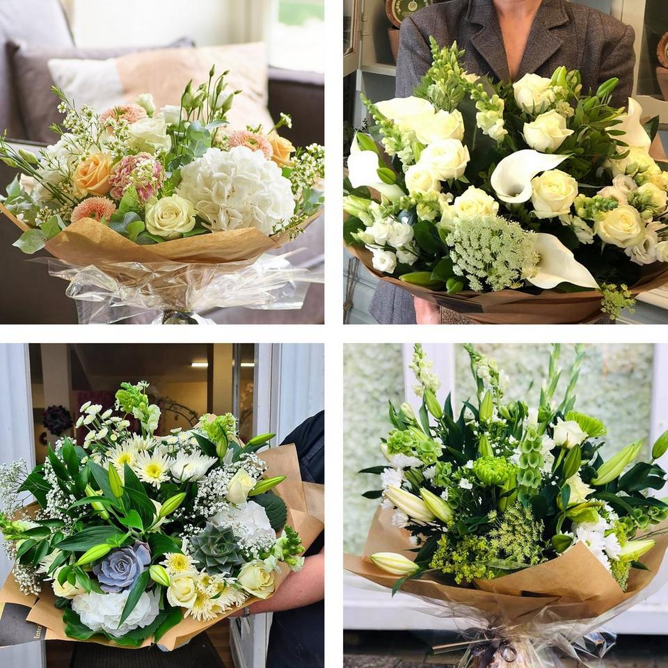 Sympathy hand-tied made with the finest flowers